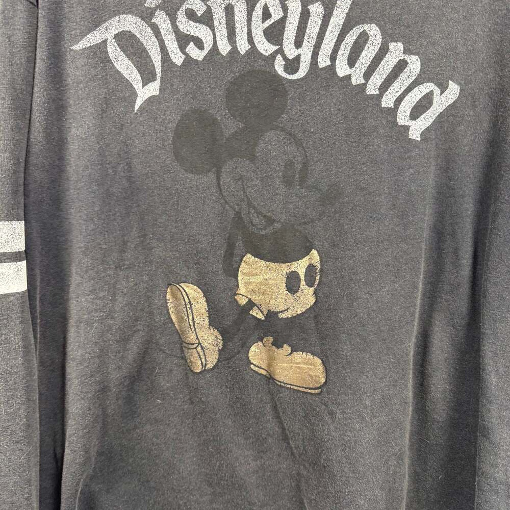 MICKEY MOUSE DISNEYLAND~Long Sleeve~Dark Grey Pullover~Metallic~Sz XLarge - Picture 2 of 7